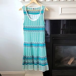Missoni Classic Pattern Knit Green Sleeveless Dress